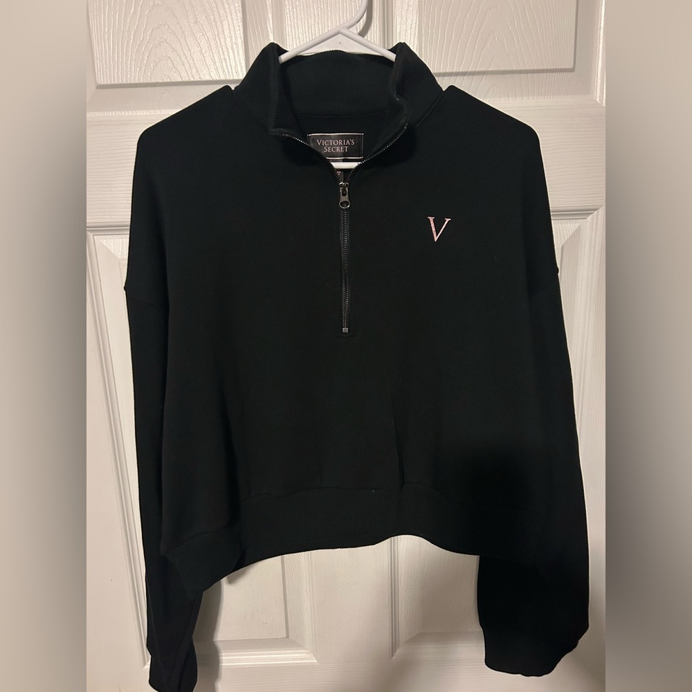 Victoria's Secret Black Quarter-Zip Sweatshirt